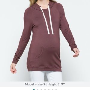 Ink Lobe & Peace Maternity Hoodie in Purple